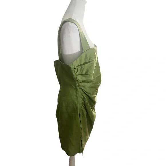 Reformation Kerrigan Linen Dress in Avocado Green - Picture 8 of 12